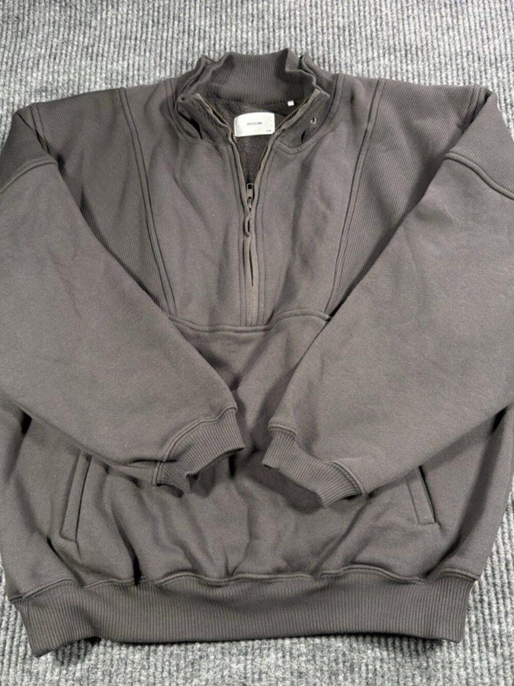 Joah Brown Luxe French Terry Retro Half Zip Sweatshirt Women's M/L Gray